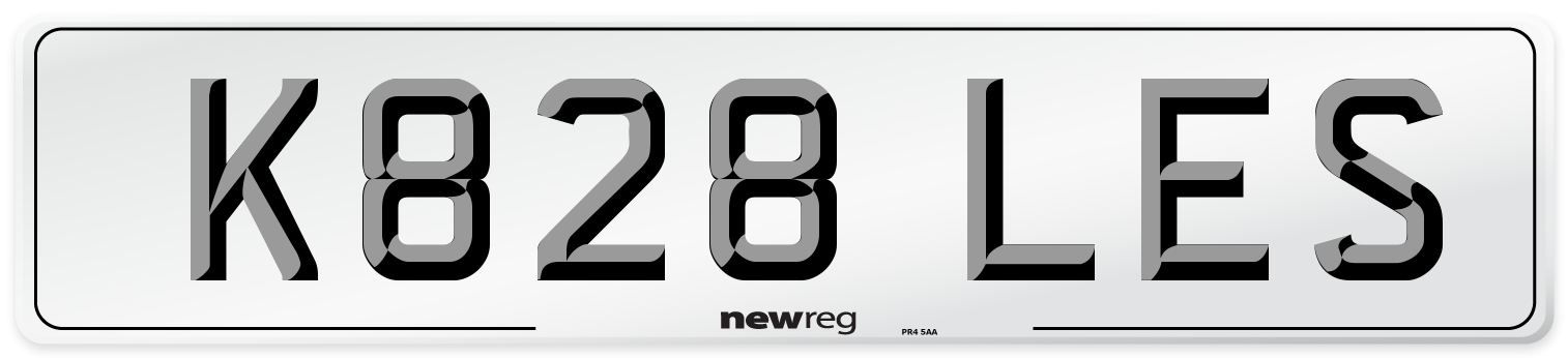 K828 LES Number Plate from New Reg